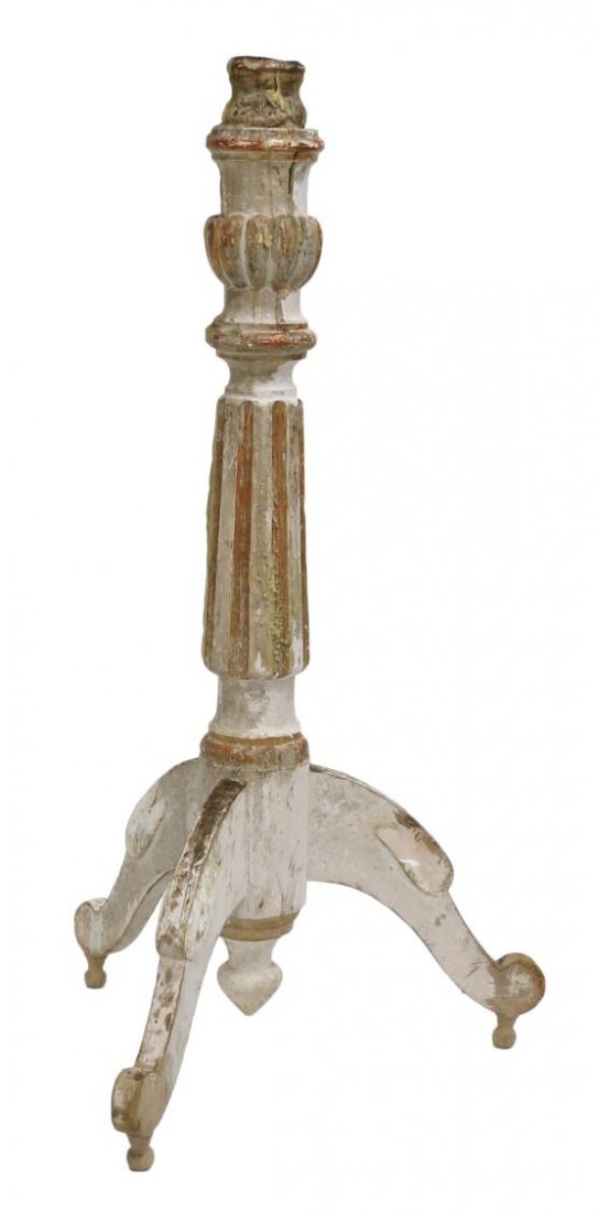 LARGE PARCEL GILT PAINTED WOOD CANDLE STAND (1 of 2)
