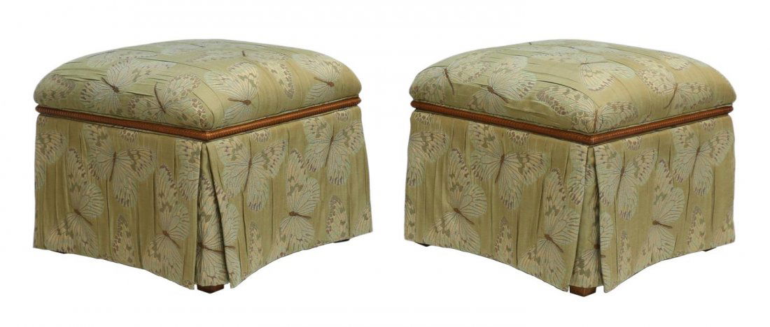 (2) CONTEMPORARY BUTTERFLY UPHOLSTERY STOOLS (1 of 5)
