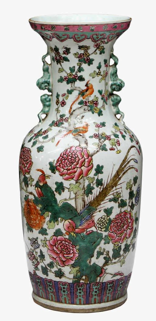 CHINESE FAMILLE ROSE PORCELAIN BALUSTER VASE (1 of 5)