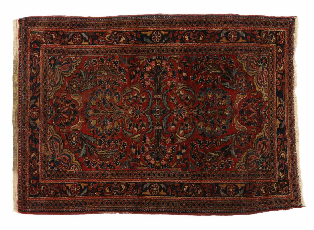 PERSIAN LILIHAN HAND TIED WOOL RUG, 4'9" x 3'8" (1 of 3)
