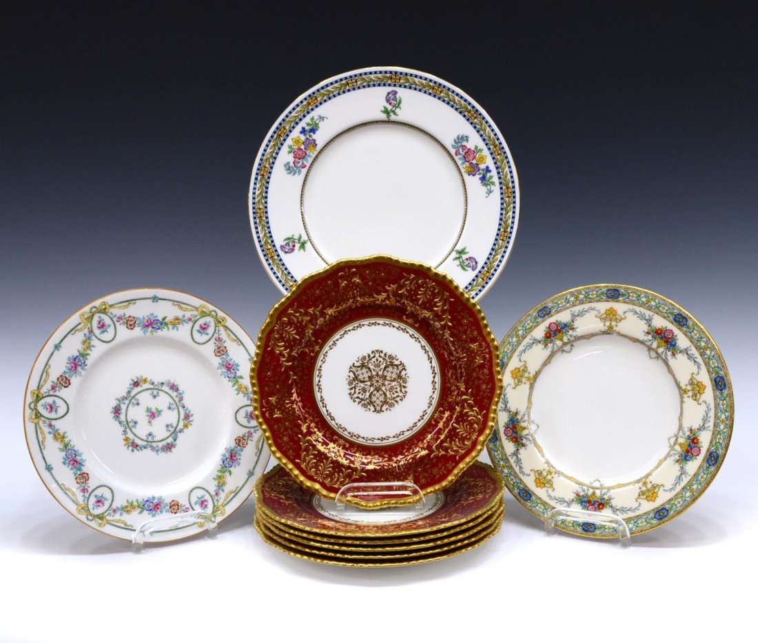 (9) ROYAL DOULTON & MINTON SERVICE PLATES, GILT (1 of 5)