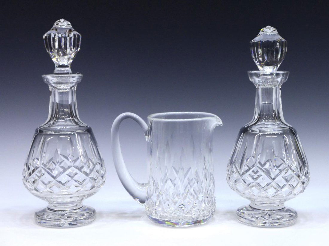 (3) WATERFORD CUT CYRSTAL DECANTERS & PITCHER (1 of 5)