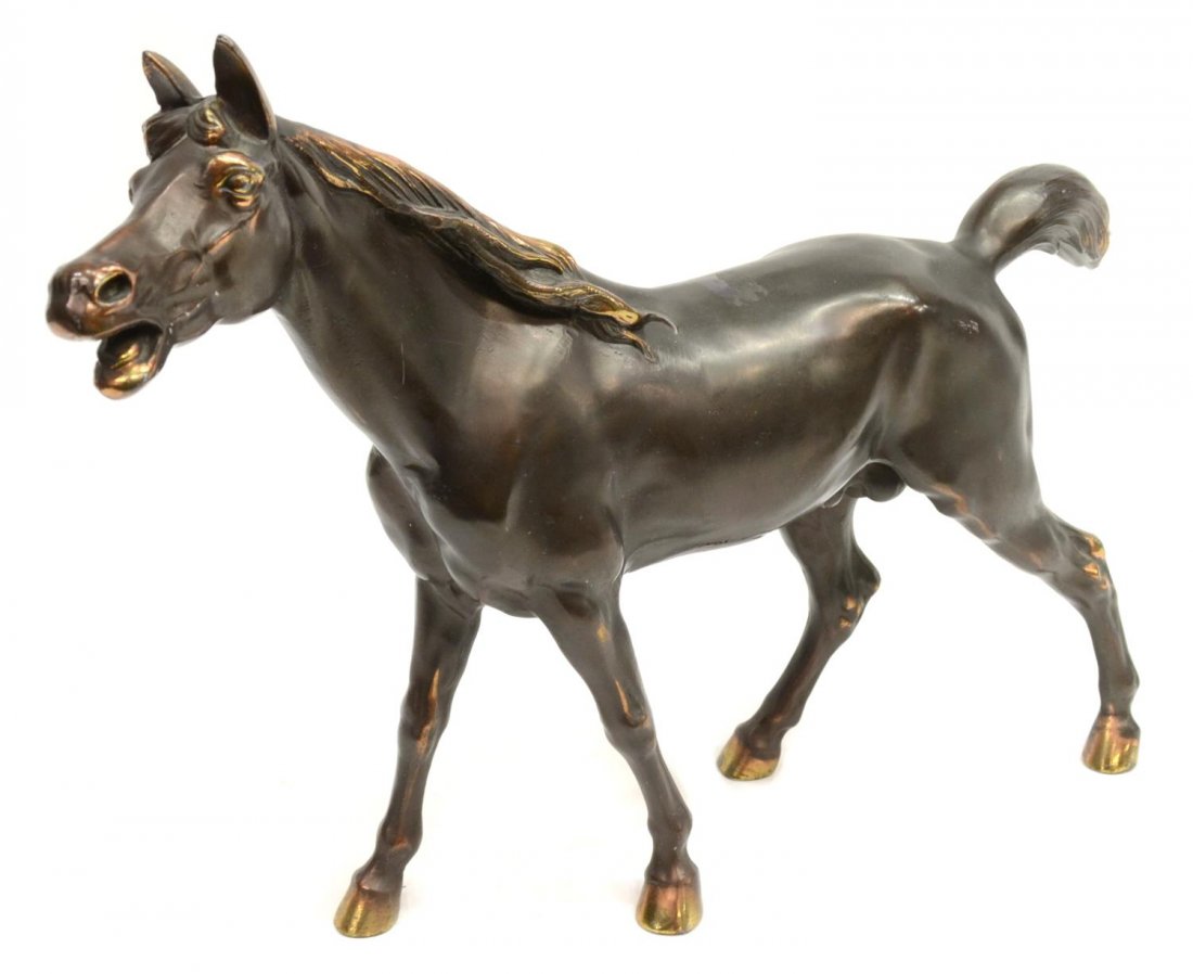 CONTINENTAL SPELTER FIGURE, WALKING HORSE (1 of 5)