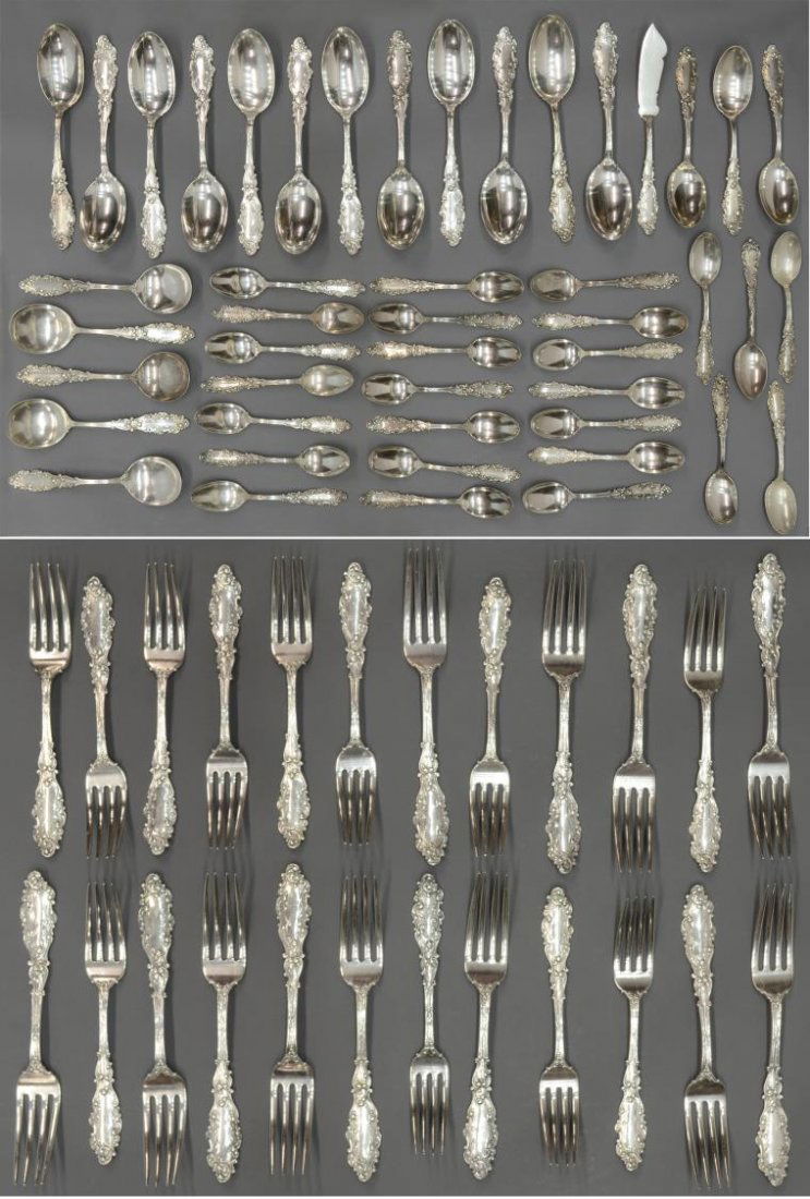 (45) GORHAM LUXEMBOURG STERLING FLATWARE SET (1 of 5)