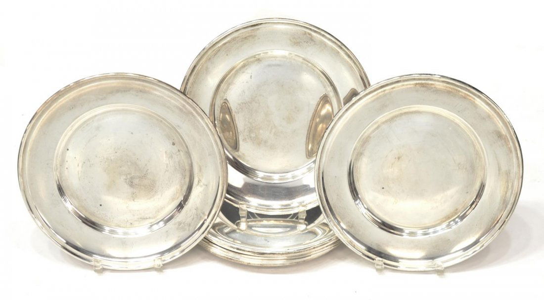 (10) INTERNATIONAL STERLING SILVER BREAD PLATES (1 of 2)