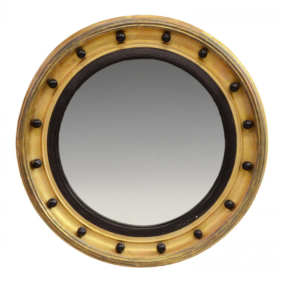 AMERICAN FEDERAL STYLE ROUND GILT FRAME MIRROR (1 of 3)