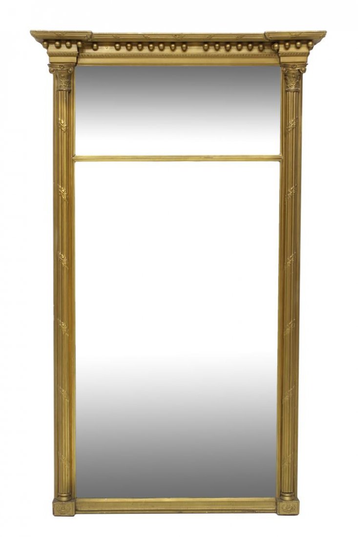 MONUMENTAL AMERICAN FEDERAL GILTWOOD PIER MIRROR (1 of 3)