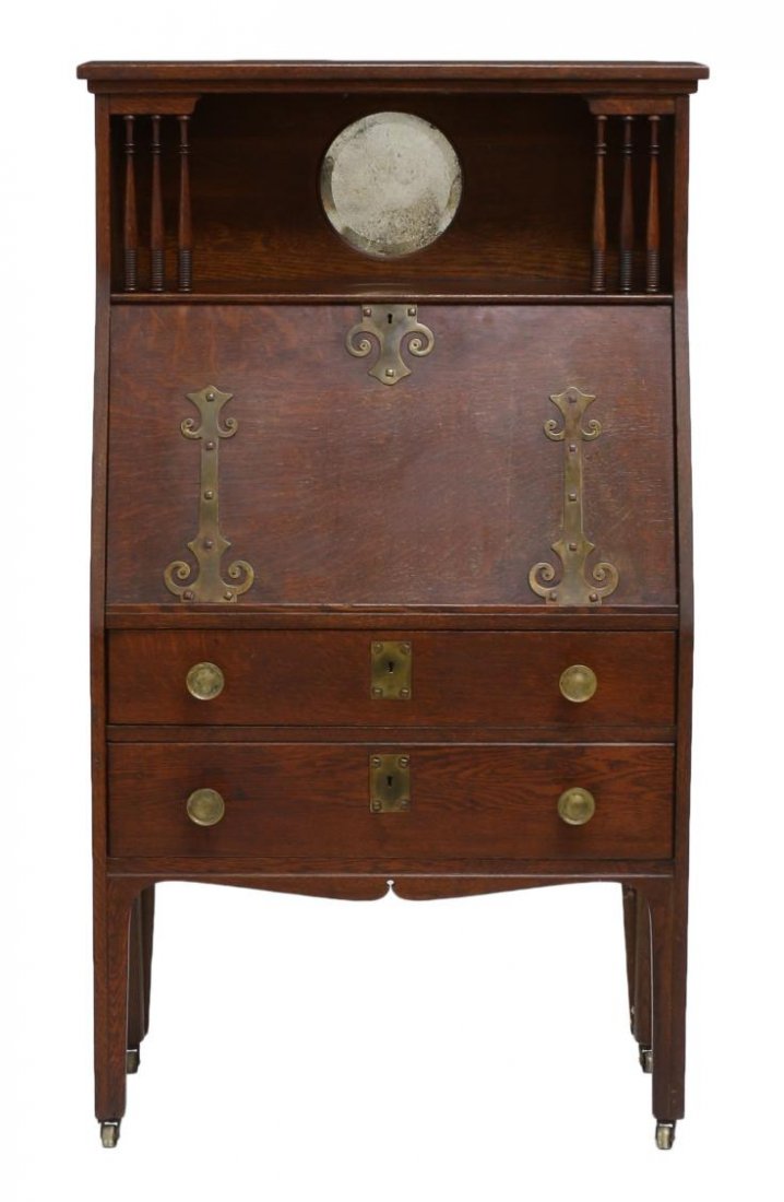 AMERICAN OAK ARTS & CRAFTS FALL FRONT DESK (1 of 4)