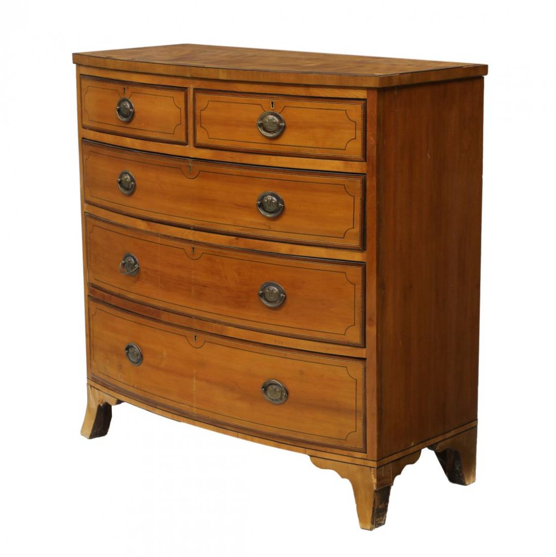 ENGLISH REGENCY SATINWOOD BOW FRONT CHEST (1 of 4)