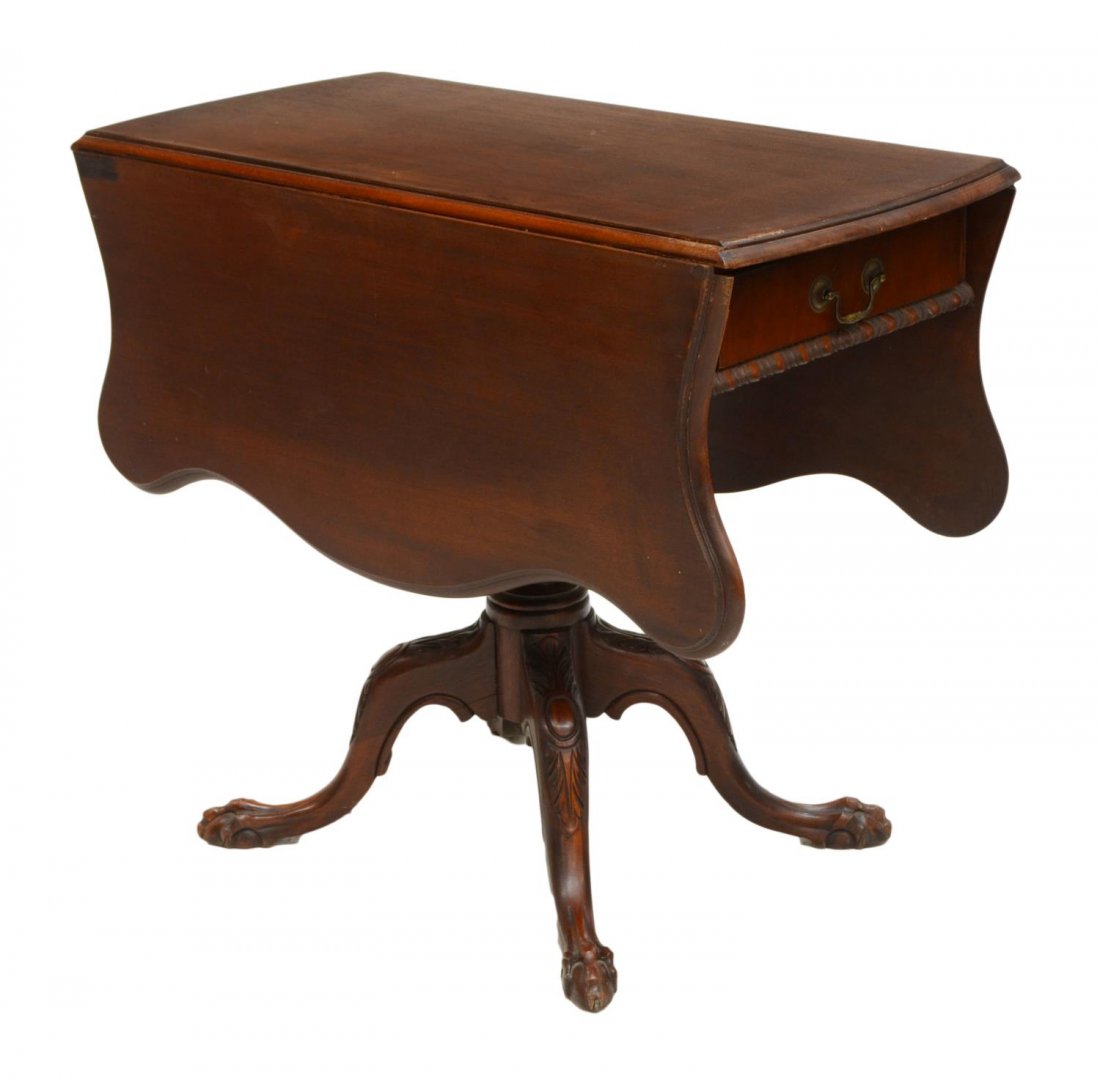 ENGLISH MAHOGANY DROP LEAF BREAKFAST TABLE (1 of 4)