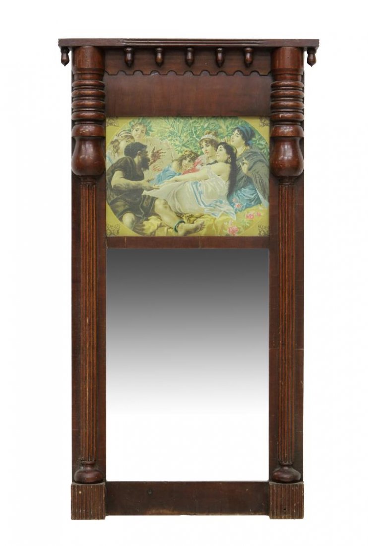 AMERICAN FEDERAL WALL MIRROR WITH PRINT (1 of 3)