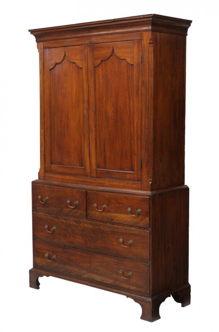 GEORGIAN MAHOGANY LINEN PRESS (1 of 6)