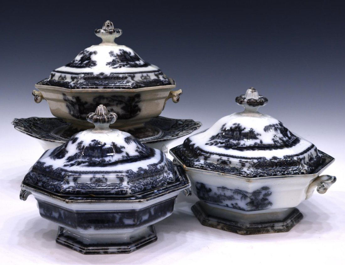 (4) 19TH C ENGLISH COREAN MULBERRY FLOW IRONSTONE (1 of 6)