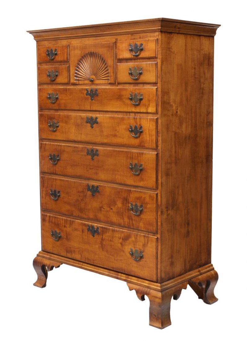 CHERRYWOOD TALL CHEST, DAVID LeFORT, HANOVER, MA. (1 of 8)