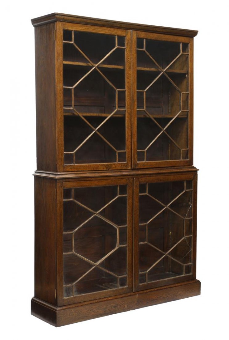 ENGLISH OAK FOUR DOOR BOOKCASE (1 of 4)