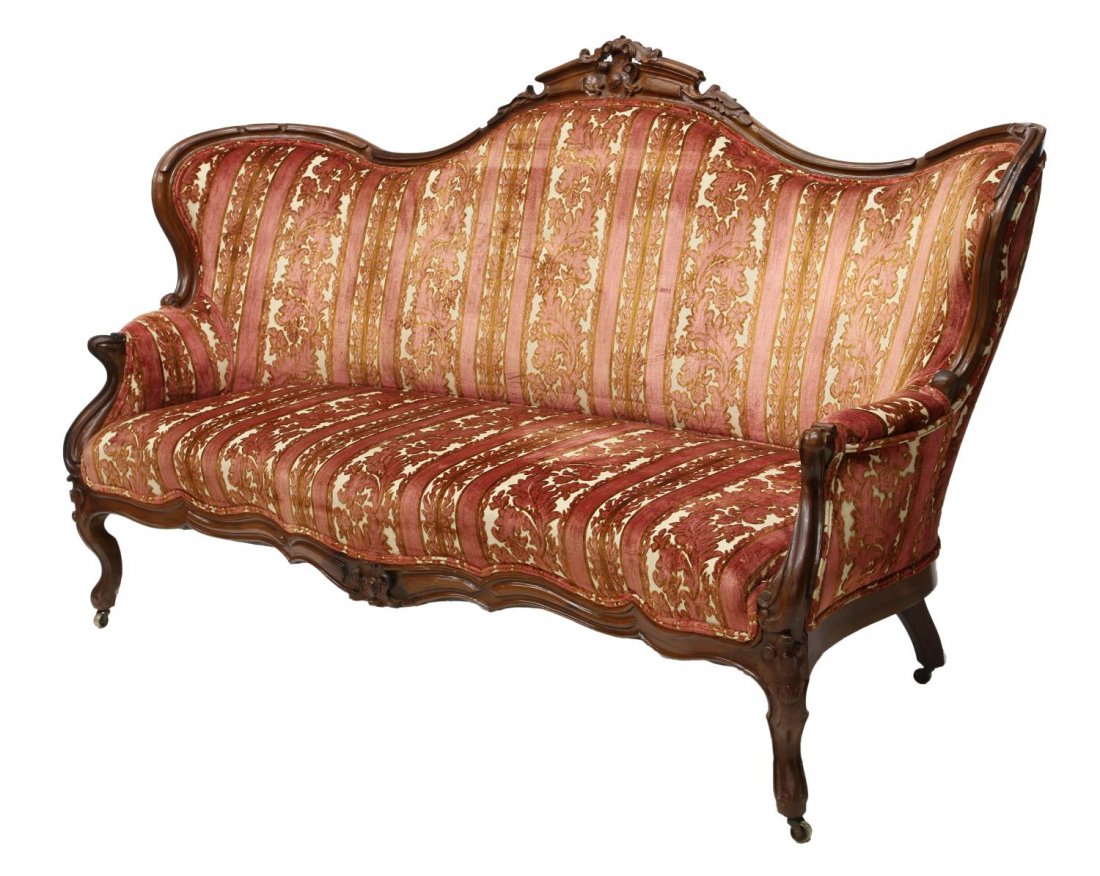 VICTORIAN WALNUT FRAMED SOFA (1 of 3)