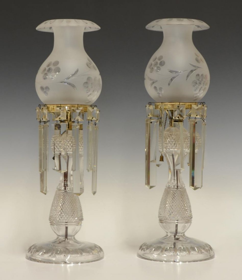 (2)CUT GLASS & FACETED CRYSTAL BUFFET LAMPS (1 of 2)