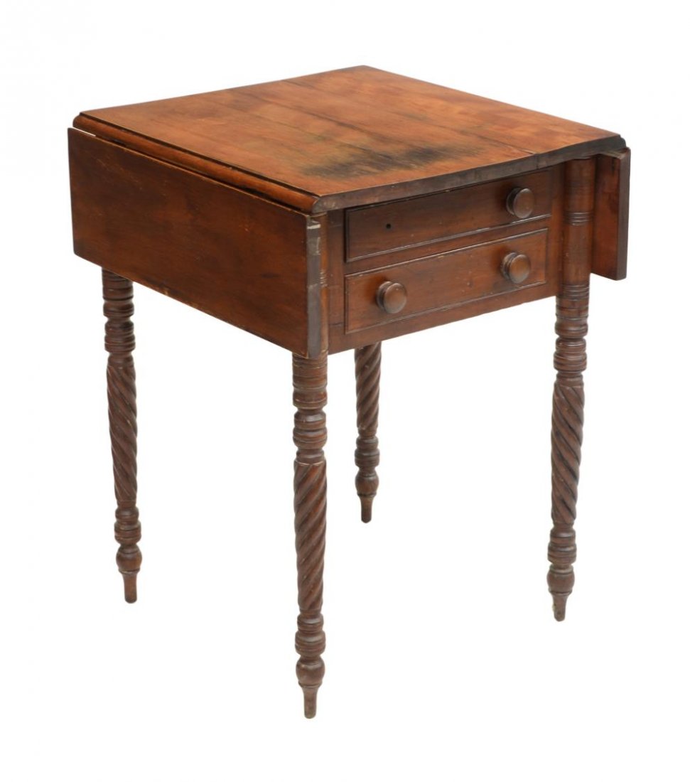 AMERICAN MAHOGANY TWO DRAWER WORK TABLE (1 of 3)