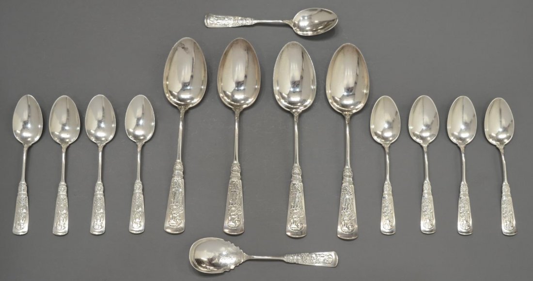 (14) GORHAM FOUTAINEBLEAU STERLING SILVER FLATWARE (1 of 9)
