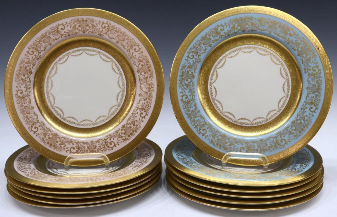 (12) AMERICAN GILDED PORCELAIN SERVICE PLATES (1 of 5)