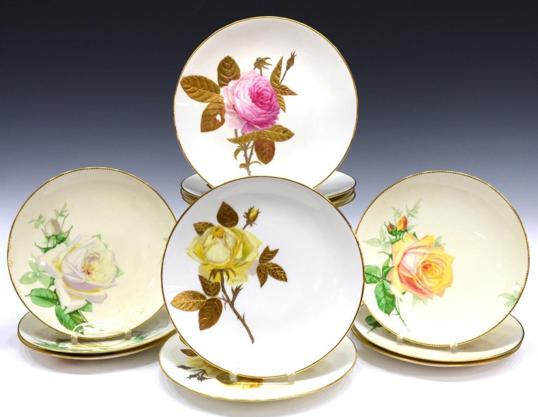 (12) MINTONS PARCEL GILT PORCELAIN CABINET PLATES (1 of 6)
