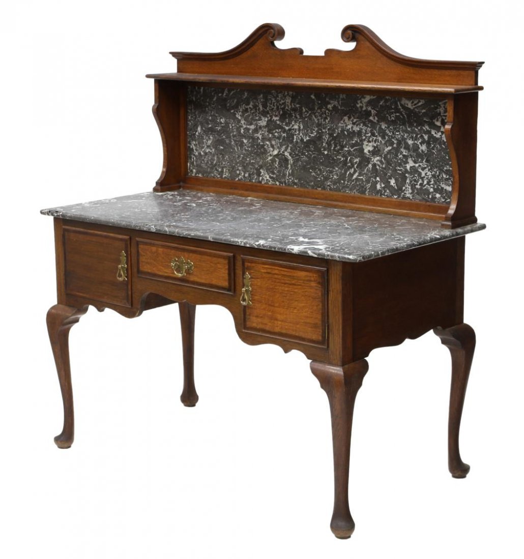 ENGLISH MARBLE TOP & BACK WASH STAND (1 of 4)