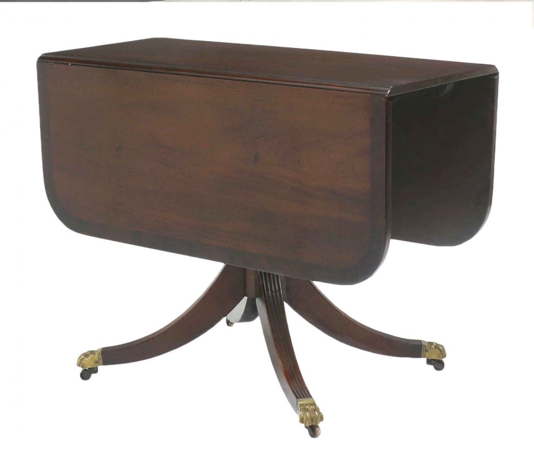DUNCAN PHYFE STYLE MAHOGANY DROP LEAF TABLE (1 of 4)