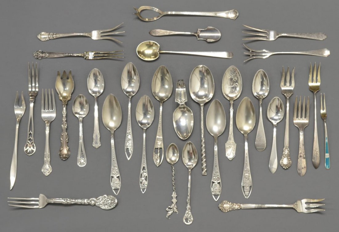 (32) COLLECTION OF STERLING SILVER SPOONS, FORKS (1 of 8)