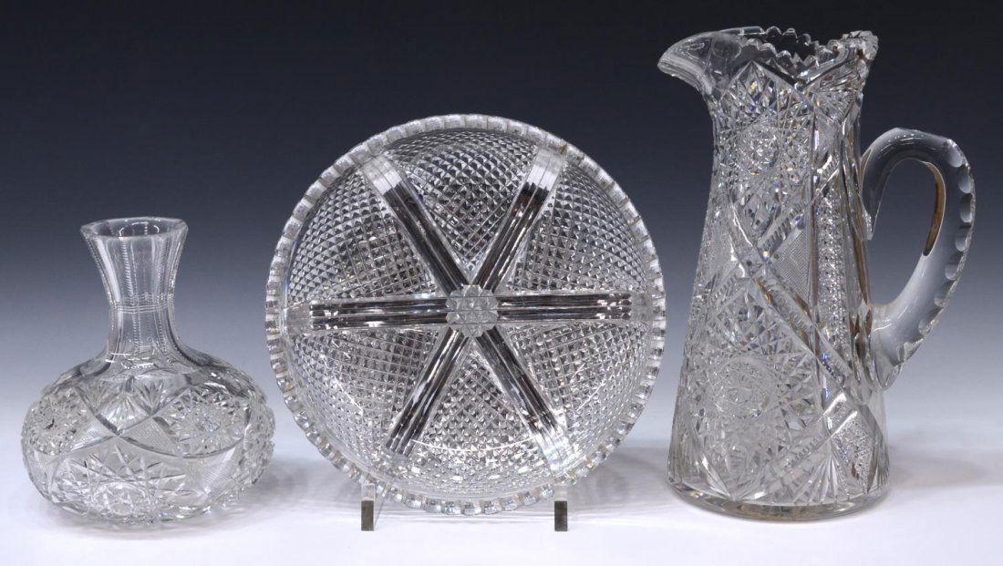 (3) AMERICAN BRILLIANT PERIOD SHARPLY CUT GLASS (1 of 4)