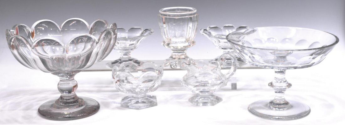 (7) COLLECTION OF COLORLESS GLASSWARE, 19TH C. (1 of 6)