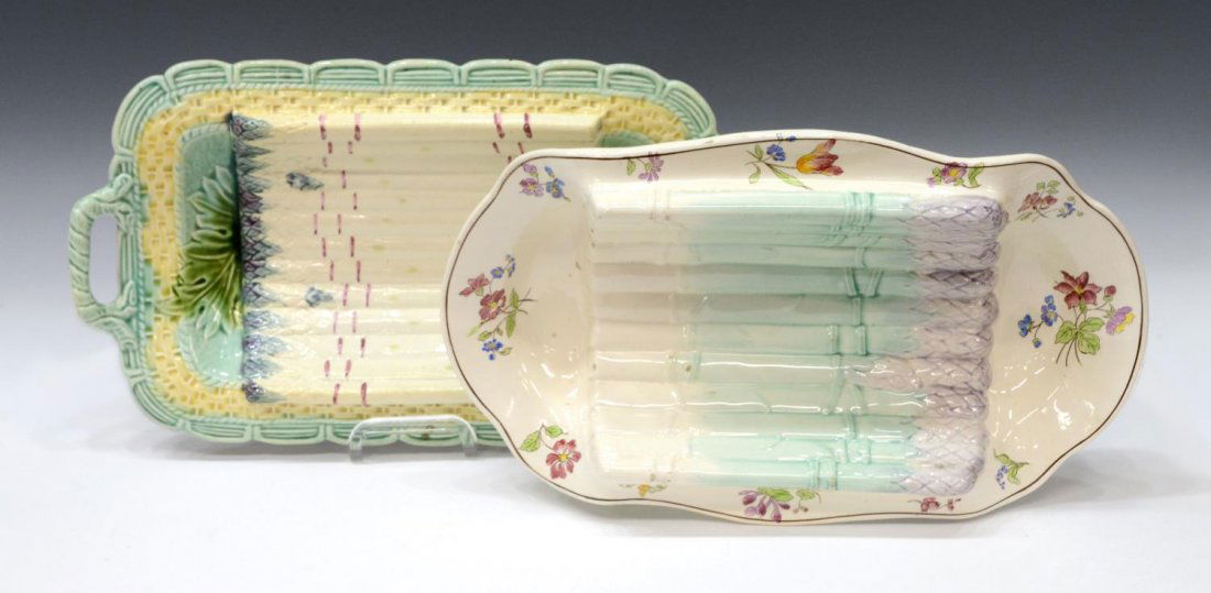 (2) FRENCH MAJOLICA ASPARAGUS SERVERS, LONGCHAMP (1 of 9)
