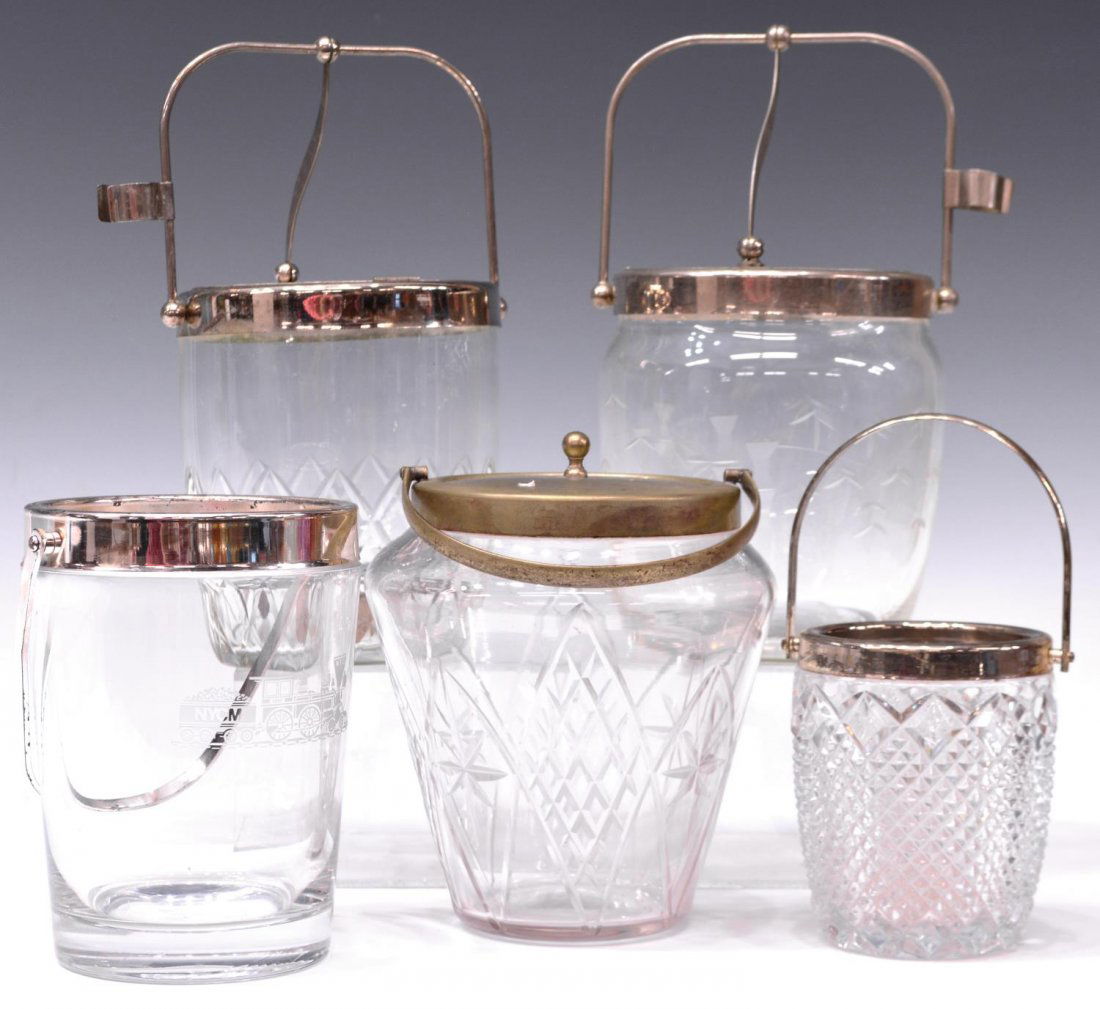 (5) VINTAGE CUT & ETCHED GLASS DECANTERS (1 of 6)
