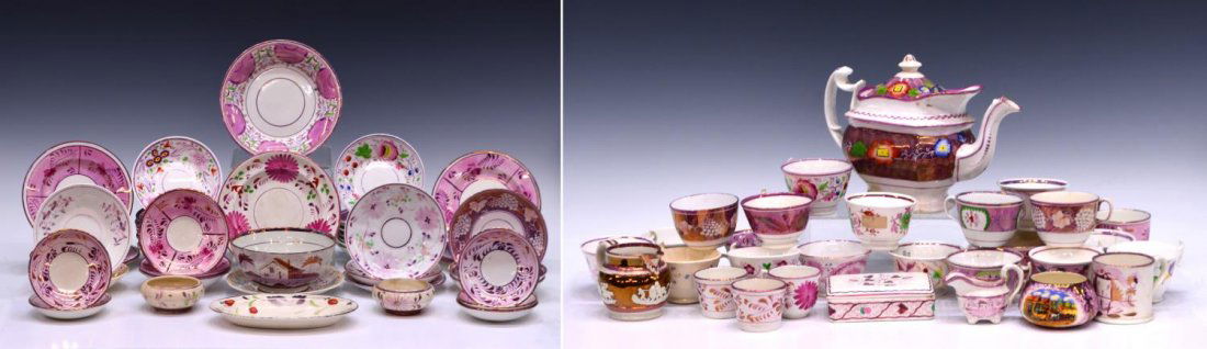 (74) COLLECTION ASSORTED ENGLISH PINK LUSTERWARE (1 of 8)