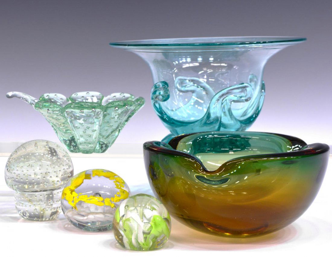 (6) MURANO & OTHER ART GLASS TABLE ITEMS (1 of 4)