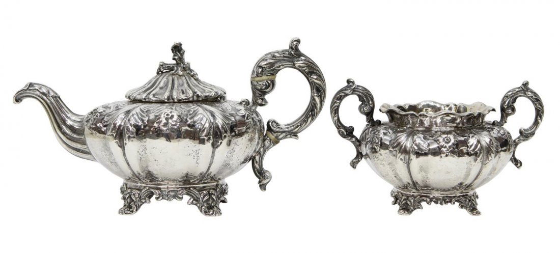 (2) LONDON REPOUSSE STERLING SILVER COFFEE & SUGAR (1 of 6)
