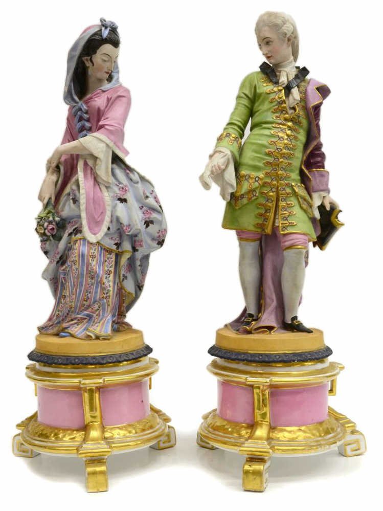 (2) CONTINENTAL BISQUE STANDING FIGURAL BOXES (1 of 10)