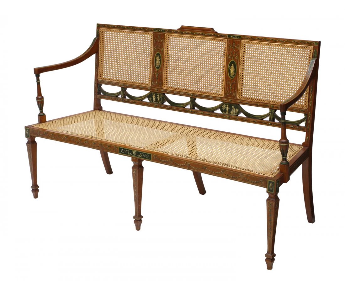 GEORGE III STYLE TRIPLE SETTEE (1 of 4)