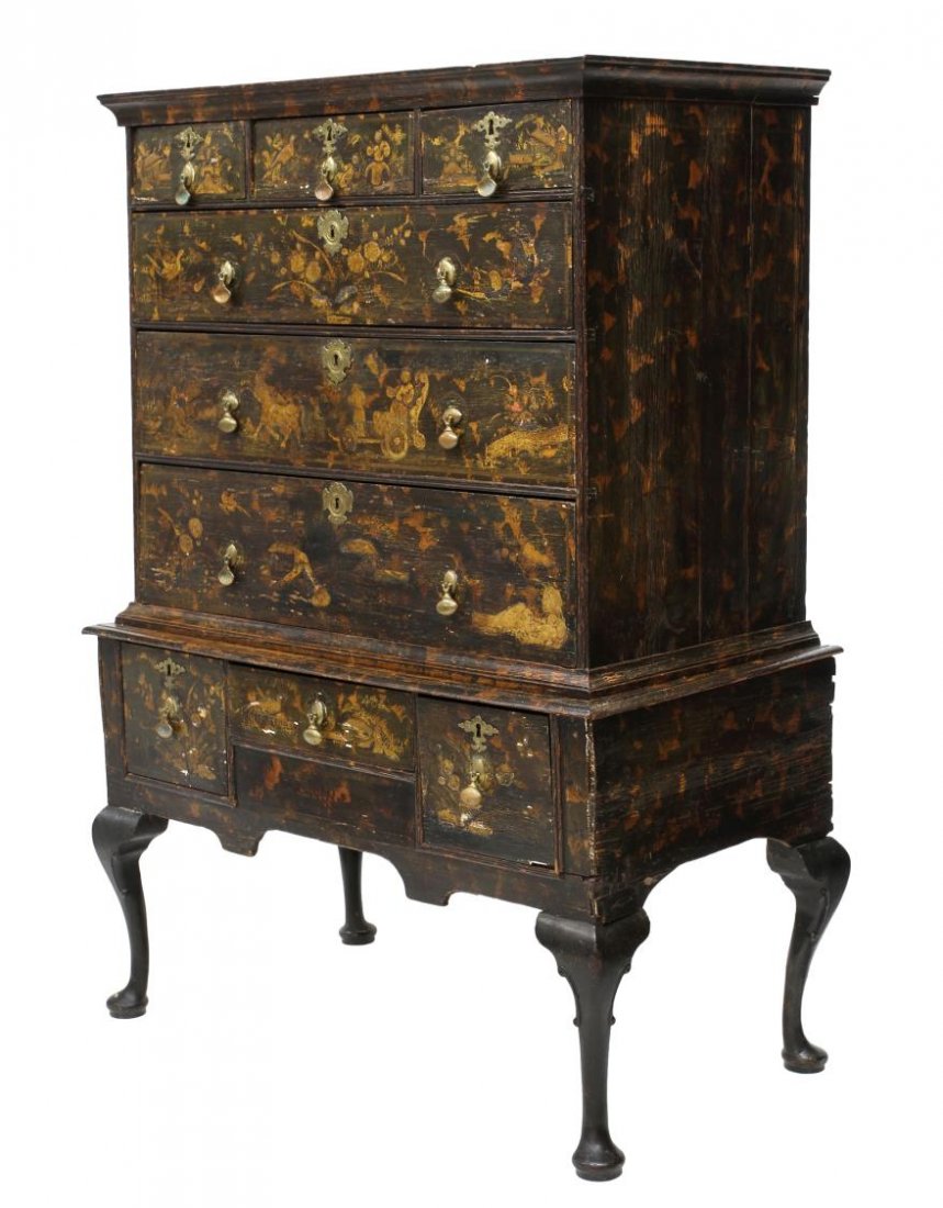 QUEEN ANNE JAPANNED CHEST ON CHEST (1 of 6)
