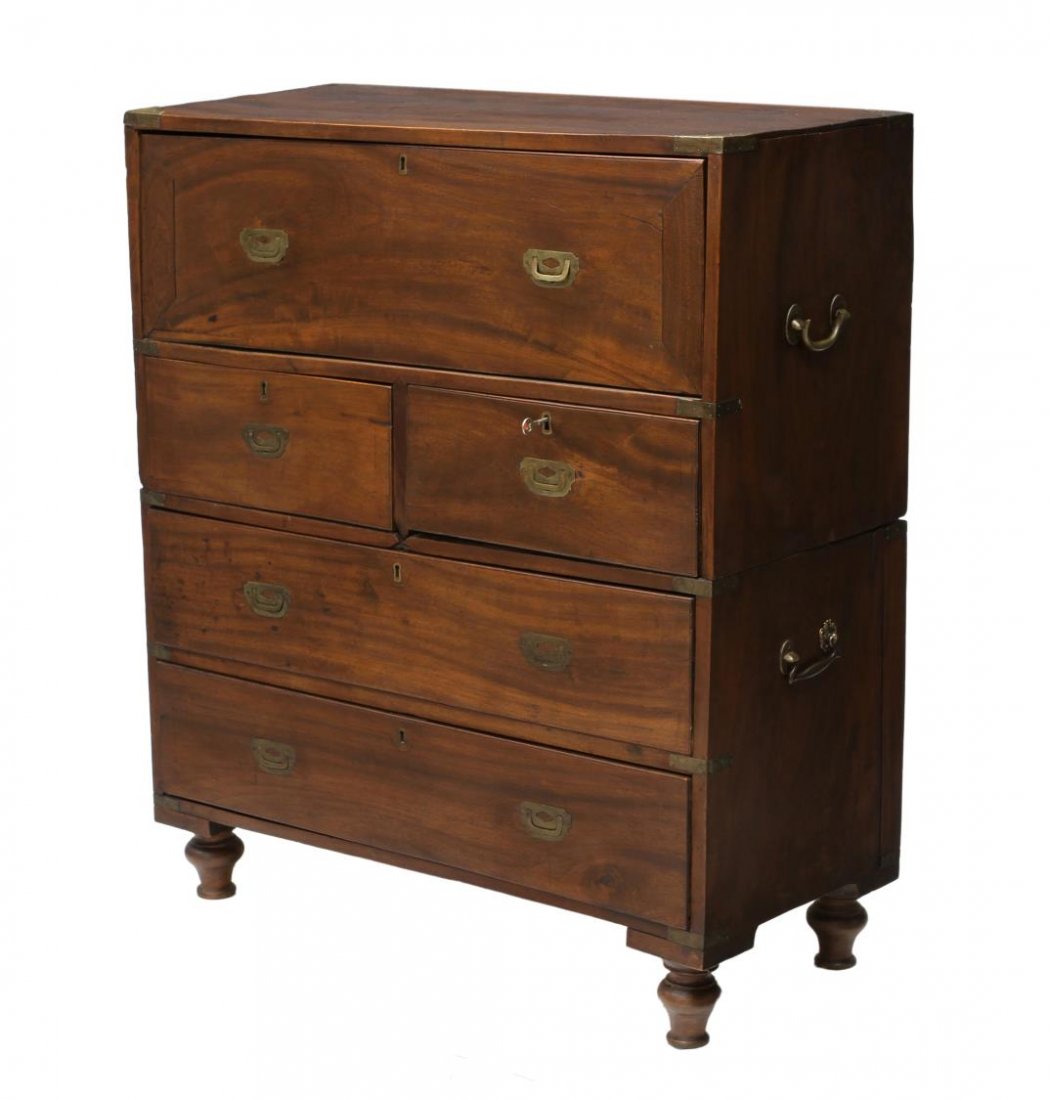 BRITISH CAMPHORWOOD CAMPAIGN SECRETARY CHEST 19thC (1 of 5)