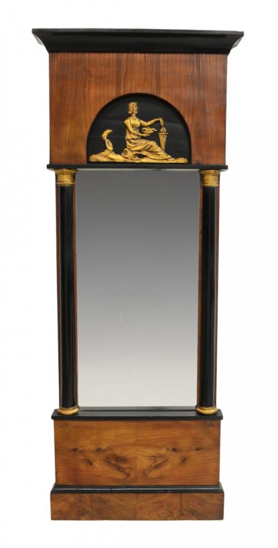 FRENCH EMPIRE STYLE WALL MIRROR, 19TH / 20TH C. (1 of 3)
