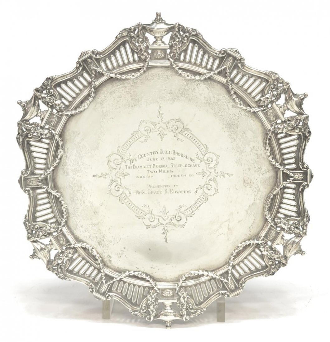 SHREVE & CO. STERLING SILVER PIERCED TROPHY PLATE (1 of 5)