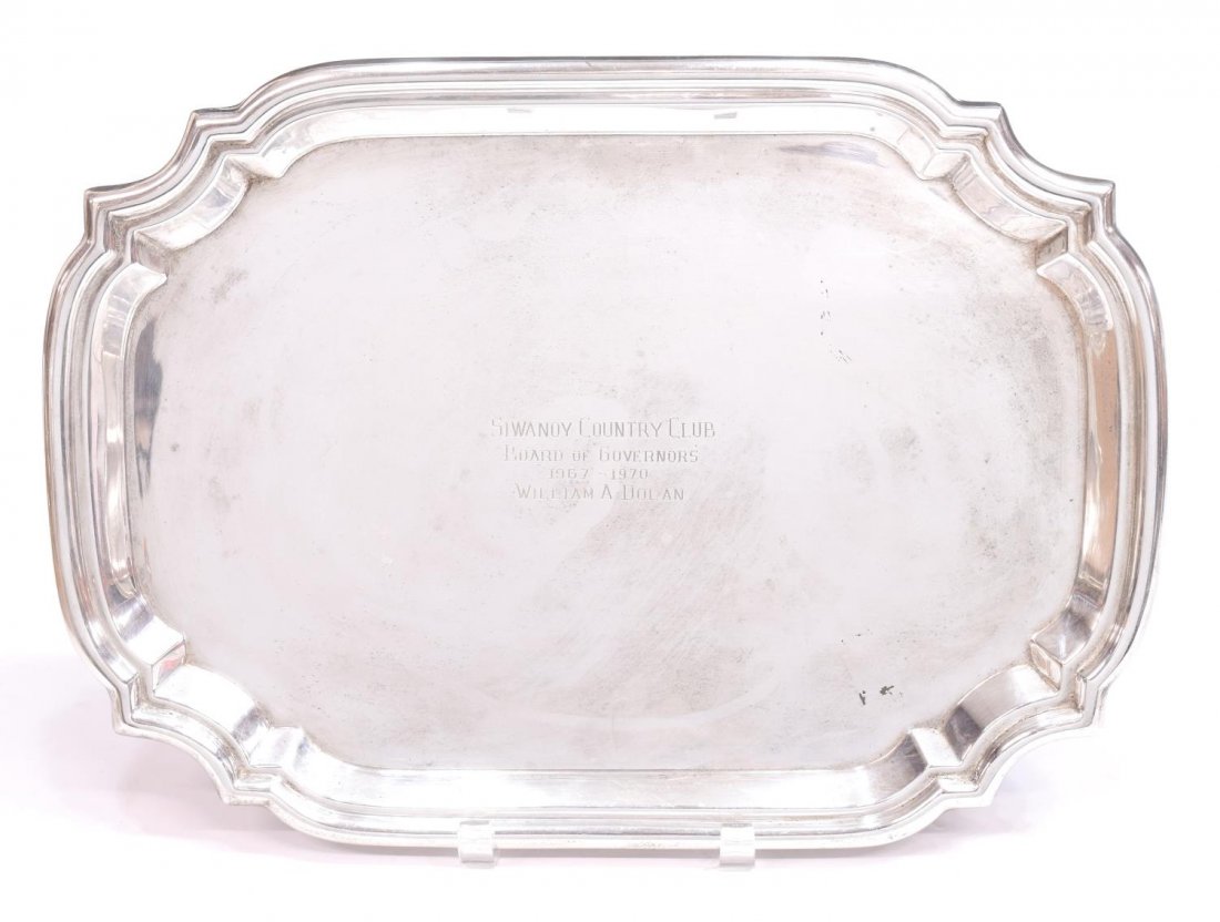 POOLE STERLING SILVER ENGRAVED TROPHY TRAY (1 of 3)