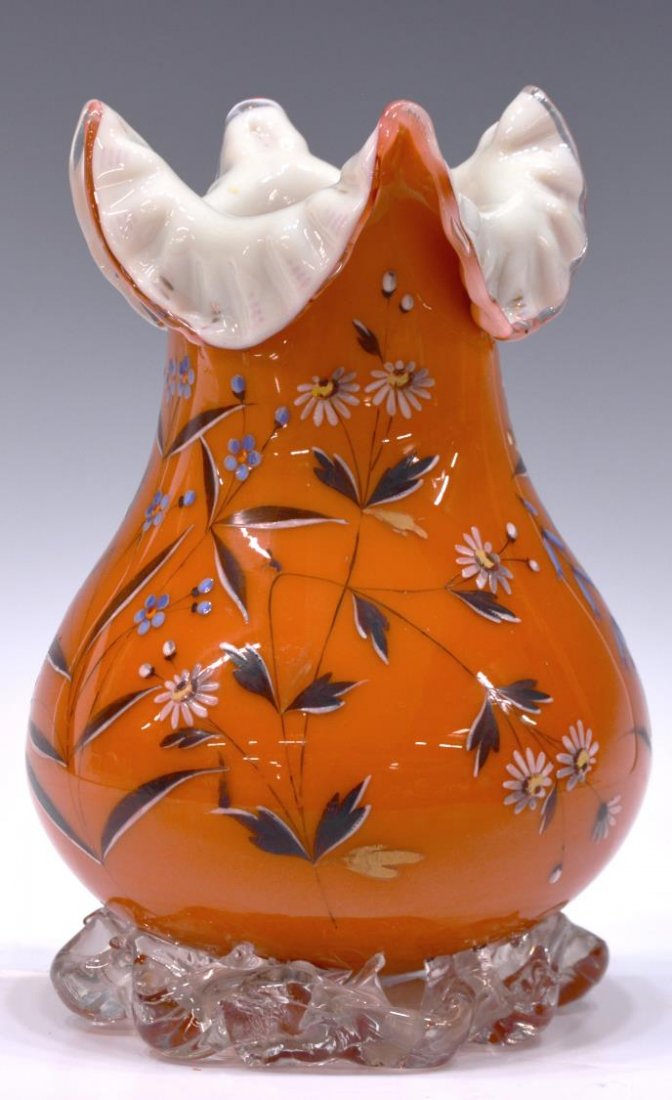 THOMAS WEBB ENGLISH ART GLASS ENAMELED VASE (1 of 4)