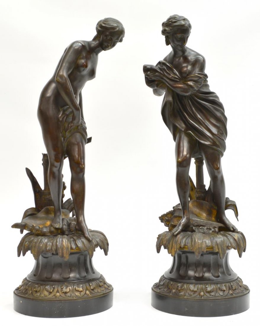 (2) CONTINENTAL PATINATED BRONZE VENUS FIGURES (1 of 10)