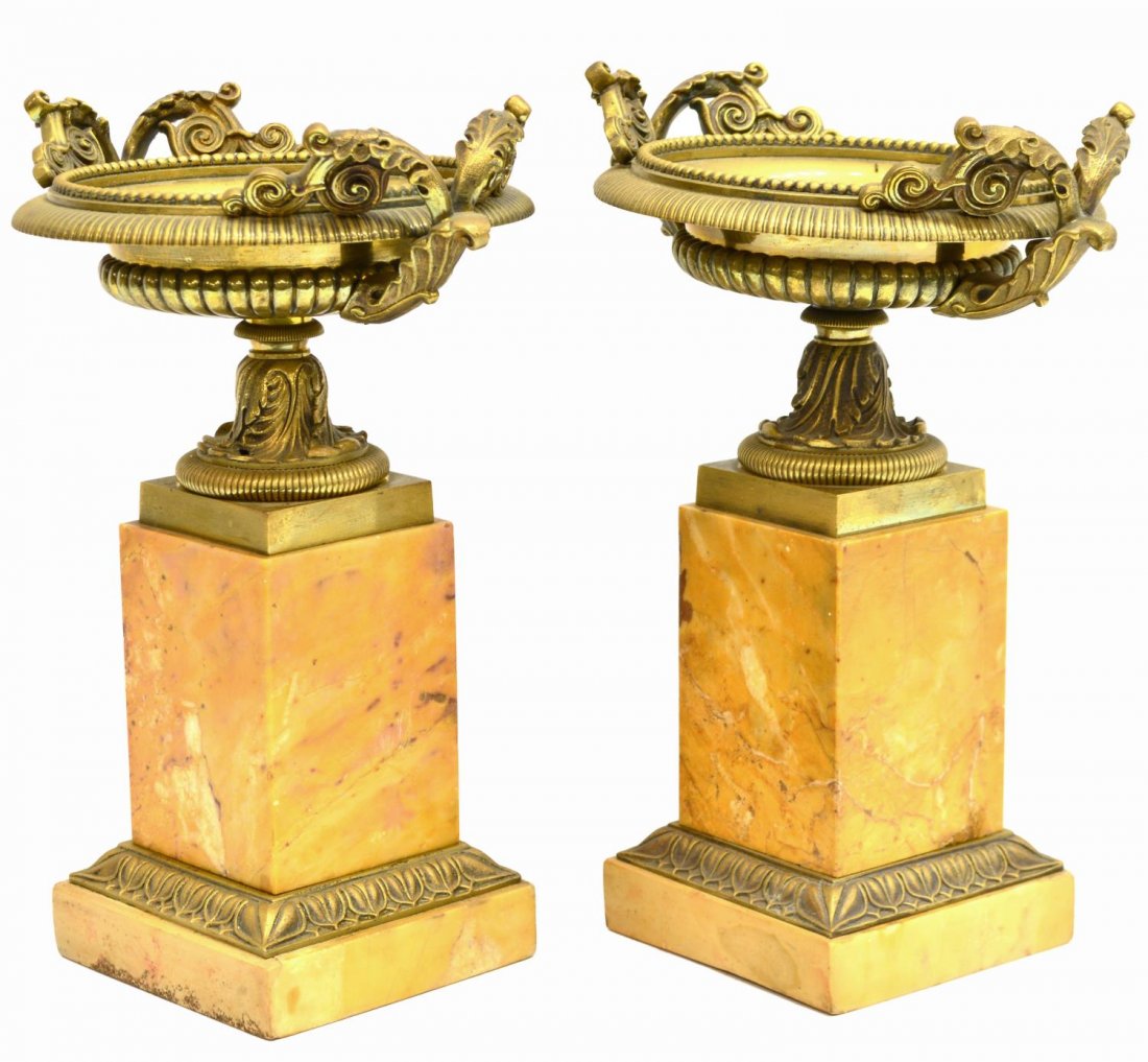 (2) CONTINENTAL MARBLE & BRASS GARNITURES (1 of 3)