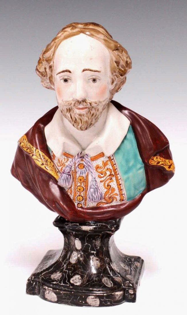 STAFFORDSHIRE BUST OF SHAKESPEARE, EARLY 19TH C. (1 of 4)