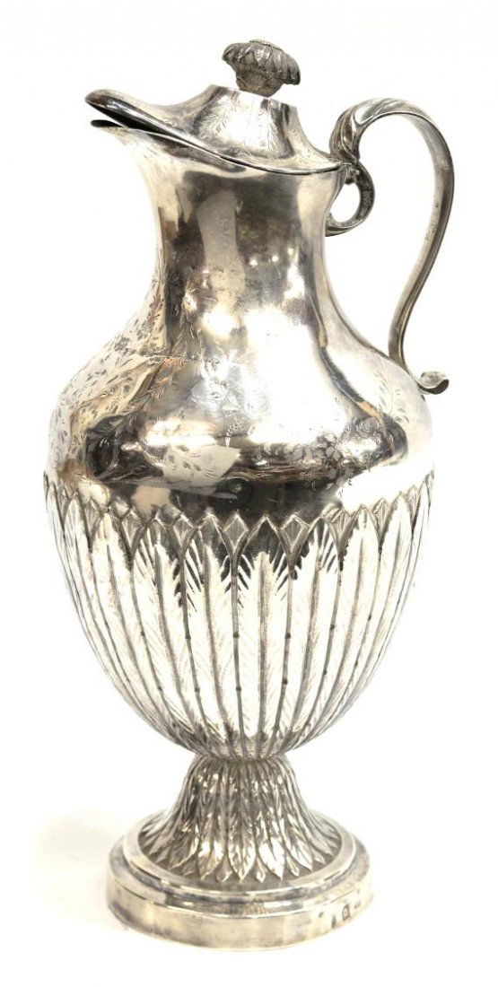 LARGE & FINE ANTIQUE SILVER PITCHER FLORIFORM KNOP (1 of 4)