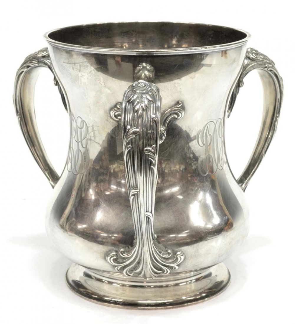 LARGE GORHAM STERLING SILVER HANDLED LOVING CUP (1 of 6)