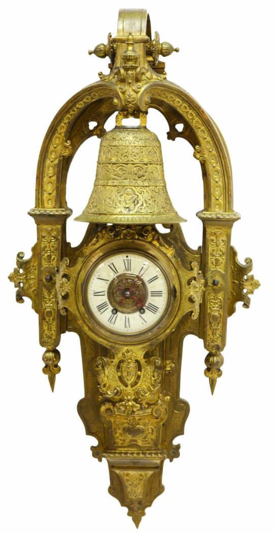 19TH C. CONTINENTAL CATHEDRAL STYLE WALL CLOCK (1 of 6)