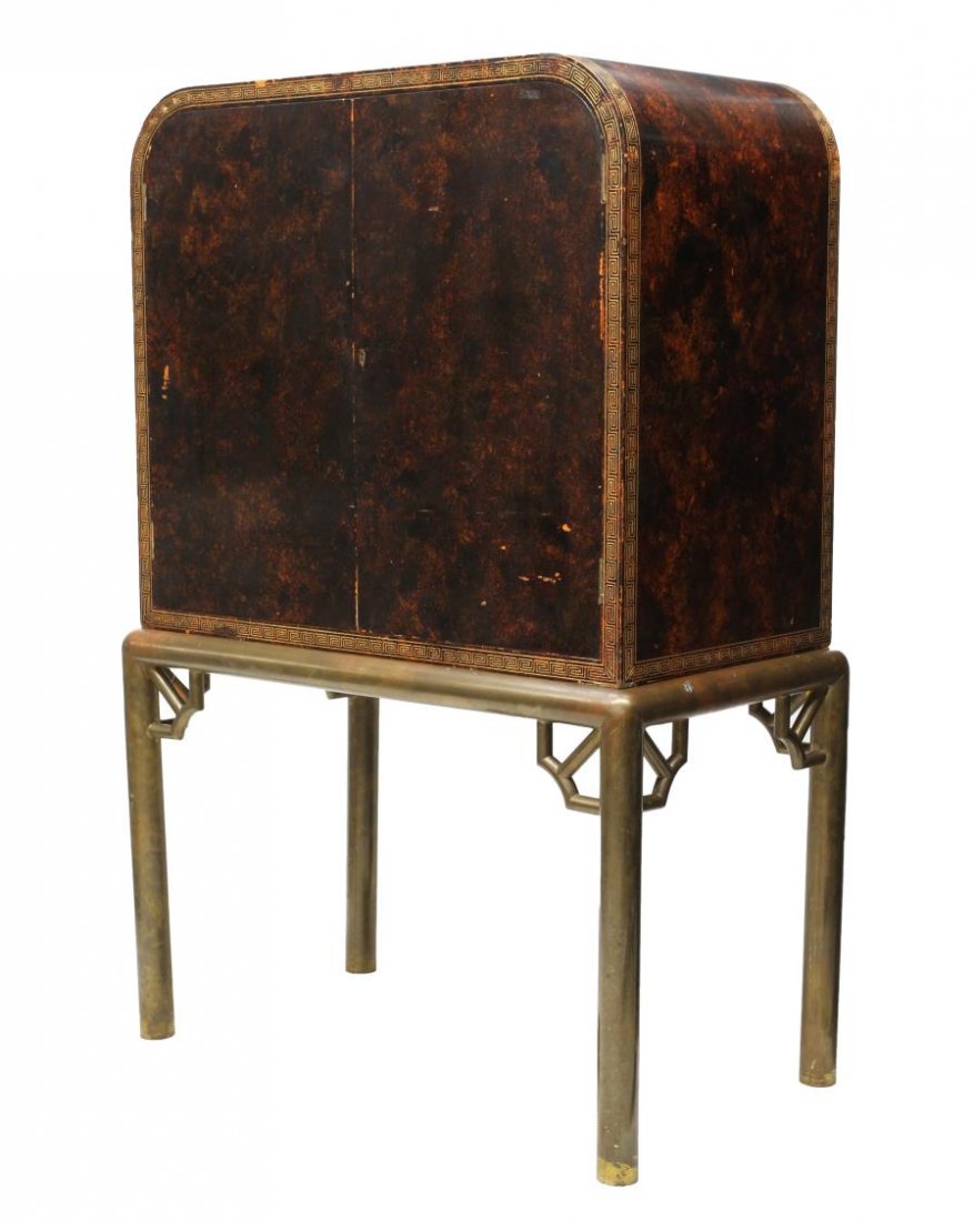 TWO DOOR CABINET ON TUBULAR BRASS BASE (1 of 7)